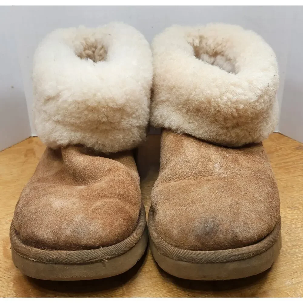 UGG Women's Classic Mini Fluff‎ Boot - Chestnut Size 8